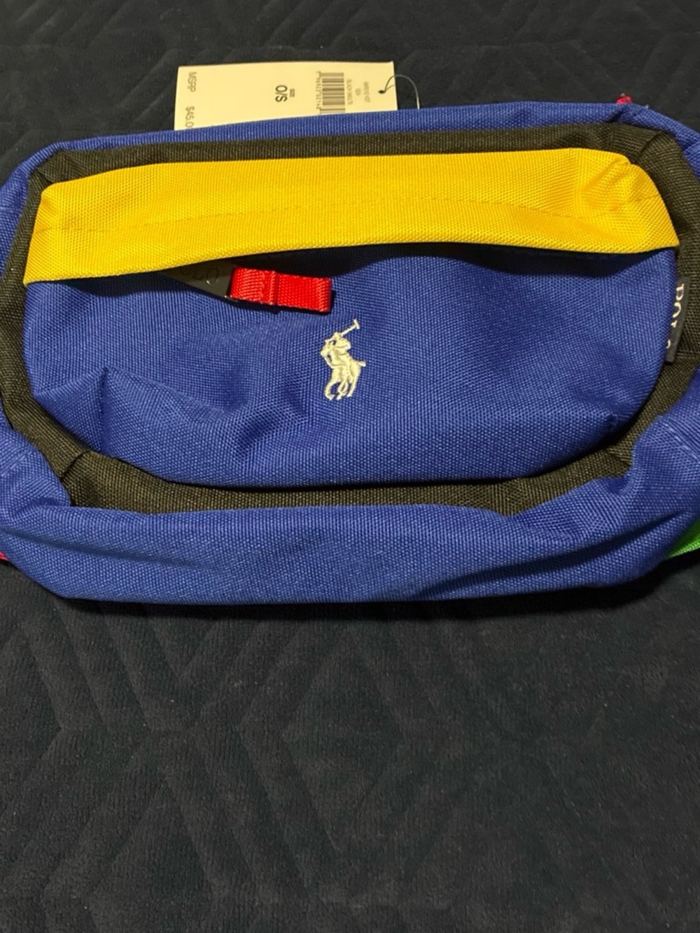 Polo by Ralph Lauren Blue Waist Bag with Yellow Accent